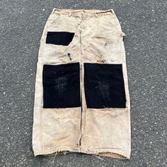 Vintage Carhartt Crazy Patchwork Brown Double Knee Work Wear Carpenter Pants. You Could Remove These Patches The Flaws Underneath Really Aren’t Bad At All. Very Exaggerated Original Repairs Lol. They Look Really Cool Tho. You Could Be The Only Person With The Carhartt Triple Knees. Measure 35x29.5 And A 9.5 Leg Opening. Please Check Measurements Before Purchasing. I Do My Best To Show Any Flaws In Pictures. Quick Shipping! Bundles Encouraged! @Ants_haul On Instagram. Utility Cotton Patchwork Bottoms, Cotton Utility Patchwork Bottoms, Utility Style Cotton Pants With Patchwork, Utility Cotton Patchwork Pants, Cotton Utility Pants With Patchwork, Carhartt Mens Pants, Crazy Patchwork, Carhartt Pants, Men Carhartt