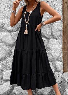 Color:Black;Size:S;Size:M;Size:L;Size:XL;Package Contents:1 X Dress;Occasion:Casual;Style:Vintage; Casual Black Sleeveless Maxi Dress, Black Sleeveless Dress For Beach, Casual Black Sleeveless Summer Dress, Casual Black Sleeveless Dress, Casual Black Sleeveless Dress For Beach, Casual Black Sleeveless Dress For Vacation, Bohemian Sleeveless Solid Color Dress, Bohemian Black Sleeveless Dress For Spring, Spring Bohemian Black Sleeveless Dress