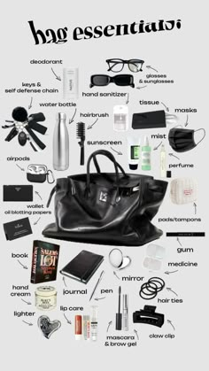 Schul Survival Kits, Everyday Bag Essentials, Uni Bag, School Bag Essentials, Backpack Essentials, Pads Tampons, Inside My Bag, Handbag Essentials