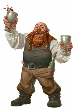 an image of a man with a beard holding a cup and a wine glass in his hand