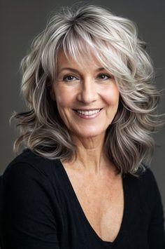 "Elegant Transformations: Gorgeous Hairstyles and Haircuts for Women Over 50. Rediscover Your Radiance! Timeless Looks for Timeless Beauty. Grey Hair Over 50, Haircuts For Women Over 50, Fall Hair Cuts, Sassy Hair, Shoulder Length Hair Cuts, Short Hair Over 60, Haircuts For Women