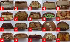 a series of pictures showing different types of desserts and how to make them look like they are cut in half