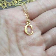 Initial C, Alphabet Charm, Necklaces Style, Gold Silver Jewelry, Minimal Necklace, Letter Pendant Necklace, Initial Necklace Gold, Initial Ring