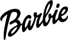 the word barbie written in black ink