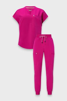 Evolve 3-Pocket Top + Ion Pant Fabletics Cranberry Stripe female Activewear >> Scrubs >> Kits >> Product Feed regular Fabletics Scrubs, Nursing Scrubs Outfits, Nurse Fashion Scrubs, Nurse Outfit Scrubs, Cna Life, Nurse Outfit, Cute Scrubs