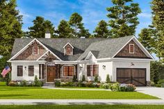 this is an artist's rendering of these country house plans for the homeowners