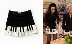 Piano Skirt, The Nanny Fran, Nanny Fran, Nanny Outfit, Ropa Upcycling, Fran Drescher, The Nanny, Piano Key, Womens Skirts