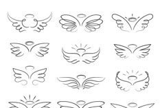 a set of nine different designs for tattoos or headbands on a white background