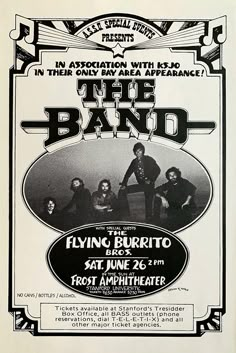 an old concert poster for the band flying burrito