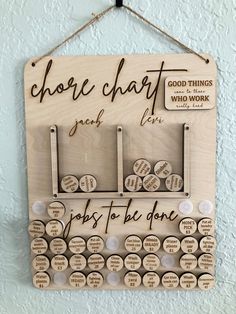 a wooden sign hanging on the wall that says, chore chay chat speak