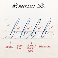 an image of handwriting written on paper with cursive writing in red and blue