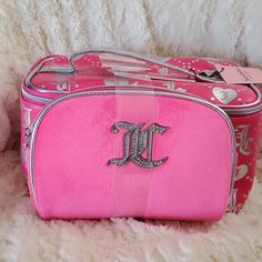 Nwt Juicy Travel Cosmetic Bagwith Makeup Bag. Duo Includes A Hot Barbie Pink Velour Makeup Bag With Crystal Jc Large Emblemso Cute!! Juicy Style Silver And Hot Pink Juicy Logo With Silver Hardware Great For Travel Or Whenever Authentic Same Day Ship Collector's Couture Makeup, Rhinestone Makeup, Travel Gift Set, Large Makeup Bag, Pink Cosmetics, Cosmetic Bag Set, Cute Purses, Zipped Bag, Travel Cosmetic Bags