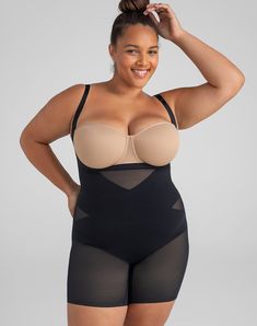 Targeted X compression sculpts your midsection, power mesh smooths your thighs, and smoothing fabric eliminates back bulge. An open bust lets you pair this bodysuit with your favorite bra. Honeylove, Open-Bust Mid-Thigh Bodysuit for Women in Vamp (Black), Size: 2X Black Nylon Shapewear With Smoothing Details, Black Full Coverage Shapewear With Padding, Black Sculpting Bodysuit With Underwire, Black Stretch Shapewear With Underwire, Sculpting Nylon Shapewear, Black Full Coverage Sculpting Bodysuit, Fitted Mesh Shapewear, Black Sculpting Full Coverage Bodysuit, Black Sculpting Shapewear In Nylon