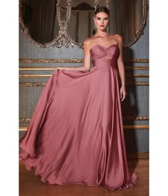 Mauve Rose Satin Strapless Keyhole Evening Gown - Unique Vintage - Womens, DRESSES, PROM AND SPECIAL OCCASION Dusty Rose Bridesmaids Dress, Mauve Rose Bridesmaid Dress, Dusty Rose Satin Dress, Satin Mauve Bridesmaid Dress, Dusty Rose Bridesmaid Dress Satin, Mauve Dress Outfit Wedding, Mauve Dress Formal, Bridesmaid Dresses Mauve, Blush Evening Gown