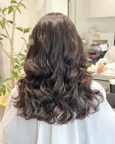 Permed Womens Hair, Perm On Layered Hair, Long Loose Perm, Wavy Hair Perm Girl, Asian Permed Hair, Wavy Perm Medium Hair, Perm Types Waves, Loose Wave Perm Medium Hair