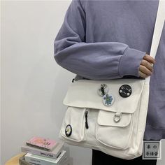 Korean Large Capacity Canvas Bag Cute Canvas, Canvas Messenger Bag, Canvas Crossbody Bag, Crossbody Bag Women, Cross Bag, Canvas Shoulder Bag, Womens Crossbody Bag, Messenger Bags