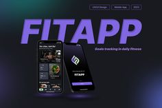 the website for fitapp is displayed with an image of a cell phone and another device