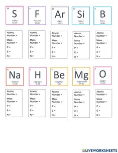 the elements of an element are arranged in different colors and sizes, including letters that spell out