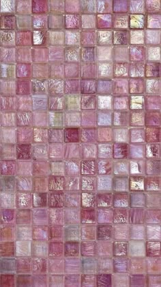 pink glass mosaic tile with small squares