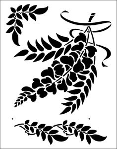 a black and white drawing of grapes on a vine with leaves in the center, against a white background