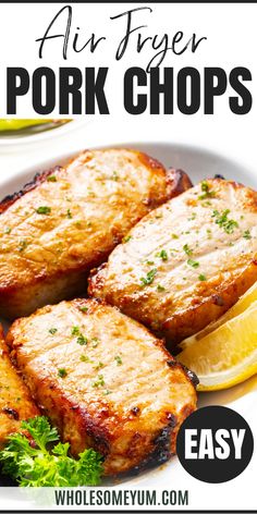 Air Fryer Pork Chops Pork Chops Juicy, Cook Pork Chops, Air Fry Pork Chops, Cooking Boneless Pork Chops, Air Fryer Pork, Air Fryer Pork Chops, Wholesome Yum, Fried Pork Chops, Air Fryer Oven Recipes