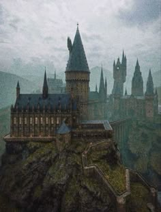 the hogwarts castle is built on top of a rock outcropping