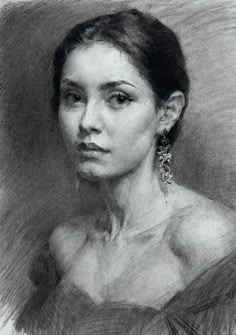 a black and white drawing of a woman