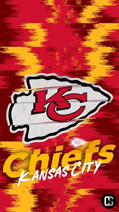 the kansas chiefs logo on a red and yellow background