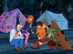 scooby and friends camping in the woods