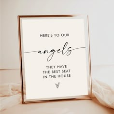 there's to our angels they have the best seat in the house framed art print