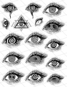 an eye with many different types of eyes