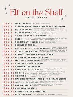 the elf on the shelf poster is shown with instructions to make it look like an elf