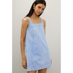 Blue (100% Cotton). Casual dress. Crew neck. Sleeveless. Back zipper closure. 34.5" from shoulder to hemline. Imported. Cotton Casual Dress, Rent The Runway, Closet Designs, Tall Girl, Shift Dress, Wardrobe Essentials, Madewell, Casual Dress, Comfort Fit