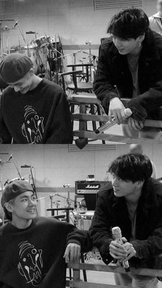 black and white photo of two boys sitting at a table