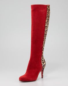 Feminine Shoes, Red Bottom Shoes, Red High Heels, Knee Boot, Dream Shoes