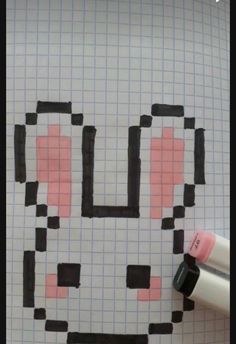 Pixel Drawing Aesthetic, Cute Pixel Art Aesthetic, Bunny Pixel Art, Pixel Bunny, Aesthetic Pixel Art, Pixel Art Kawaii, Square Drawing