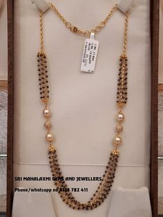 Pearl Mala Designs, Mala Designs, Collar Rosa, Pearl Mala, Gold Jewelry Simple Necklace, Gold Mangalsutra Designs