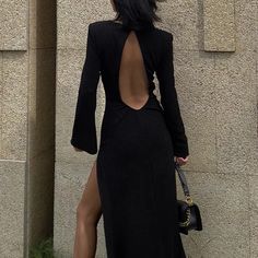 Xs To M Open Back Dress Formal, Black Dress Open Back, Chic Black Dress, Dress Open Back, Open Back Dress, Dress Formal, Back Dress, Open Back, Formal Dresses Long