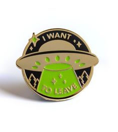 I Want To Believe, Enamel Pin Collection, I Want To Leave, Bag Pins, Cool Pins, Poses References, Hard Enamel Pin, Metal Pins, Green Enamel