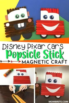 the disney pixar cars popsicle stick magnet craft