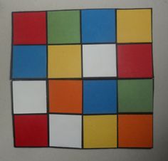 a piece of art made out of different colored squares