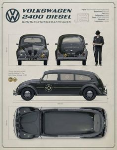 an old volkswagen car is shown in this advertisement