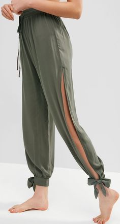 Trend Council, Split Pants, Mode Kimono, Tea Green, Summer Pants, Baggy Pants, Green Pants, Pants Pattern