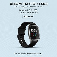 an advertisement for a smart watch with the text, bluetooth 5 0, ip89