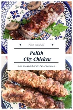 polish city chicken on a plate with mushrooms