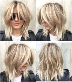 J#Farbbberatung #Stilberatung #Farbenreich mit www.farben-reich.comulianne Hough shag Κούρεμα Bob, Layered Haircut, Short Hairstyle, Mid Length Hair, Curtain Bangs, Long Bob