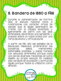 a green and white striped background with the words 8 bandaera de 1800 a ije