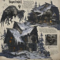 the concept art for an upcoming animated film, based on dracula's house in dracula