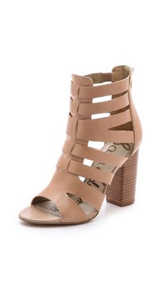 Sam Edelman Yazmine Cutout Sandals Brown Sandals Heels, Fantastic Shoes, Gladiator Heels, Sandal Shoes, Sam Edelman Shoes