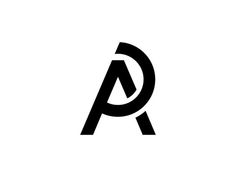 the letter logo is made up of two letters, one black and white with an arrow